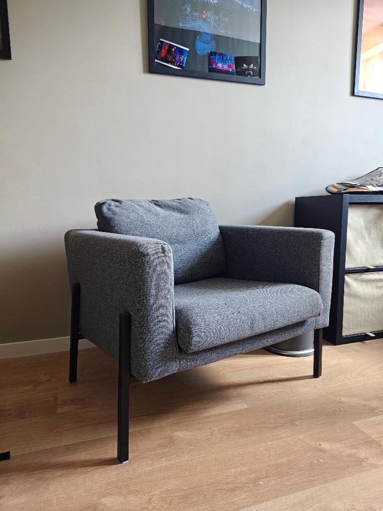 Ikea KOARP fauteuil Grijs, Ophalen, 75 tot 100 cm, Zo goed als nieuw, Stof