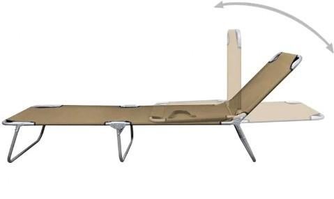 Ligbed opklapbaar tuin Taupe, Ophalen, Nieuw, Aluminium