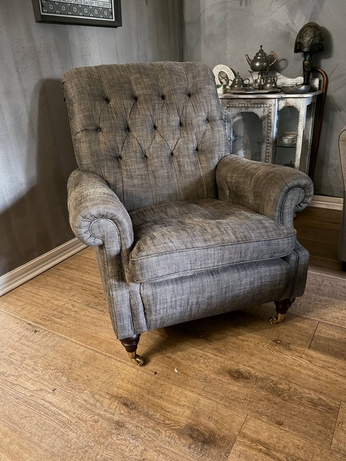 fauteuils engelse 2 stuks landelijk klassiek sober, Huis en Inrichting, Fauteuils, Gebruikt, 75 tot 100 cm, Stof, 50 tot 75 cm