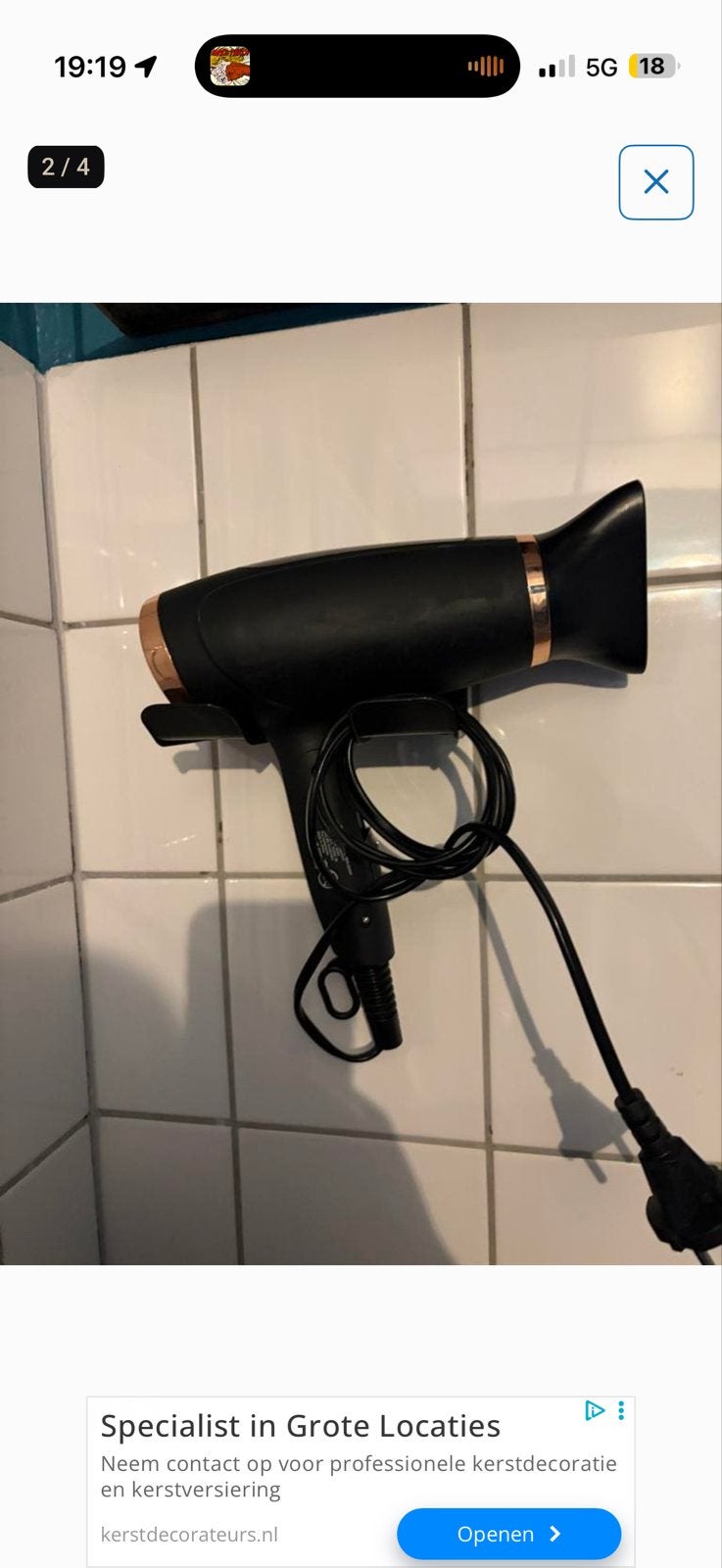 Föhn houder voor aan de muur, Ophalen, Nieuw, Haarverzorging