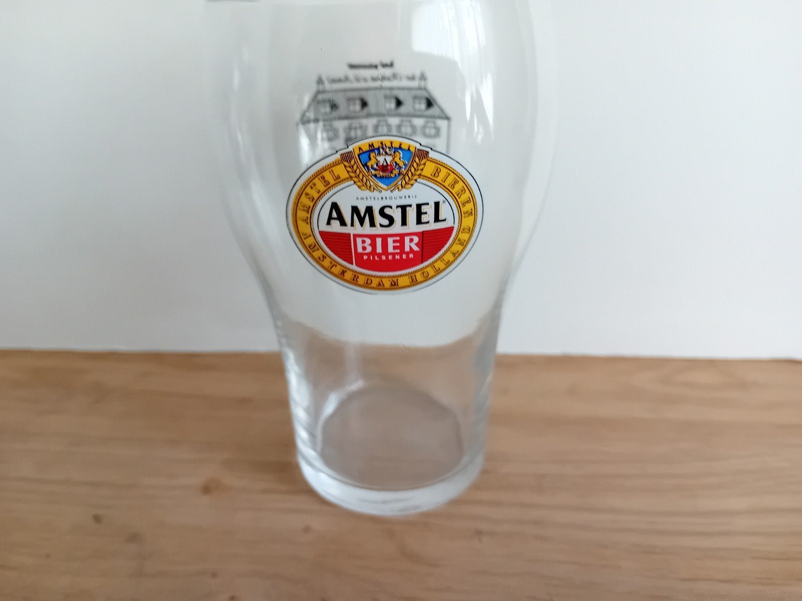 Amstel glas nummer 13 met achteropdruk, Verzamelen, Ophalen of Verzenden, Zo goed als nieuw, Glas of Glazen, Amstel