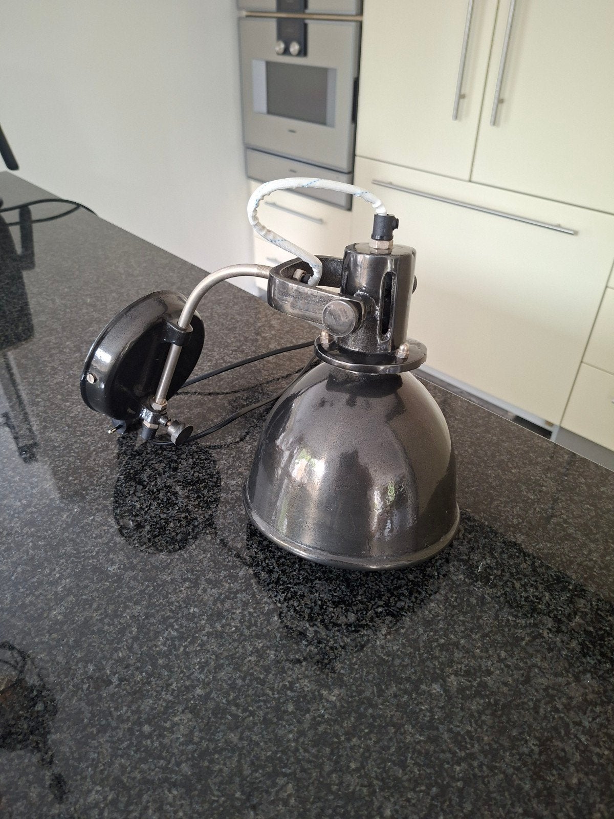 zeer mooie industrieële emaille wandlamp zweeds design,lamp, Zwart, Nieuw, Metaal, E27 (groot)