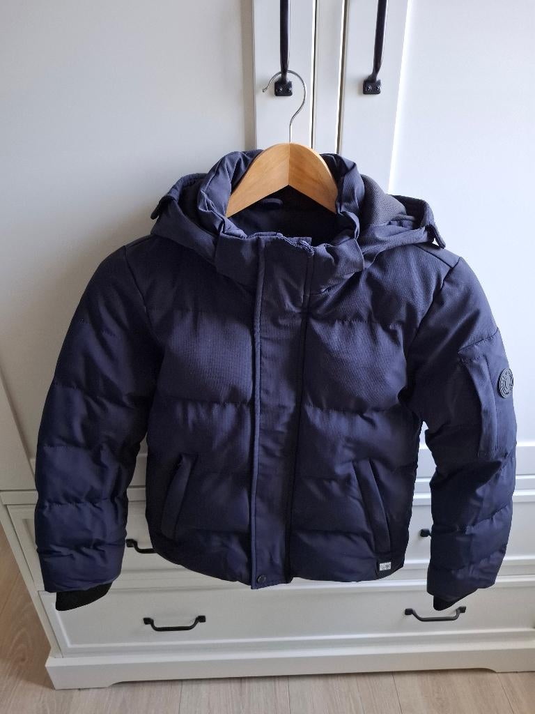Donker blauwe jongens winterjas Cars jeans maat 152, Gebruikt, Ophalen of Verzenden, Jas, Jongen