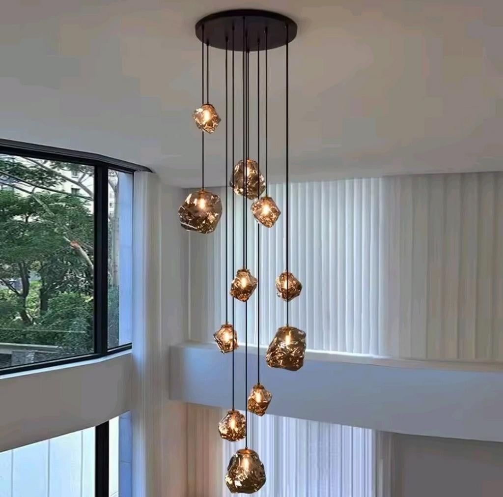 Moderne Kristallen Kroonluchter Traplamp Videlamp Design, Ophalen of Verzenden, Nieuw, Glas, Modern, Luxe, Design