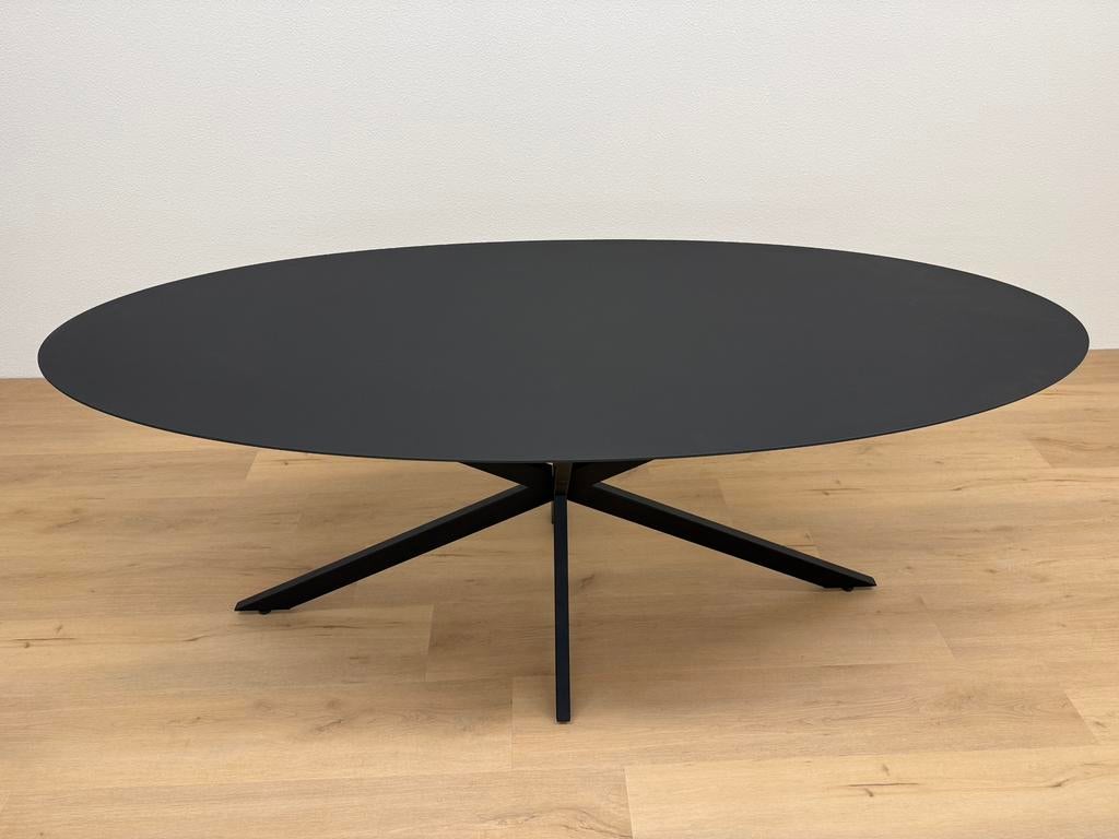 Ovale eettafel Fenix Nero Ingo 200x90 - Direct Leverbaar, Huis en Inrichting, Tafels | Eettafels, 200 cm of meer, Zo goed als nieuw