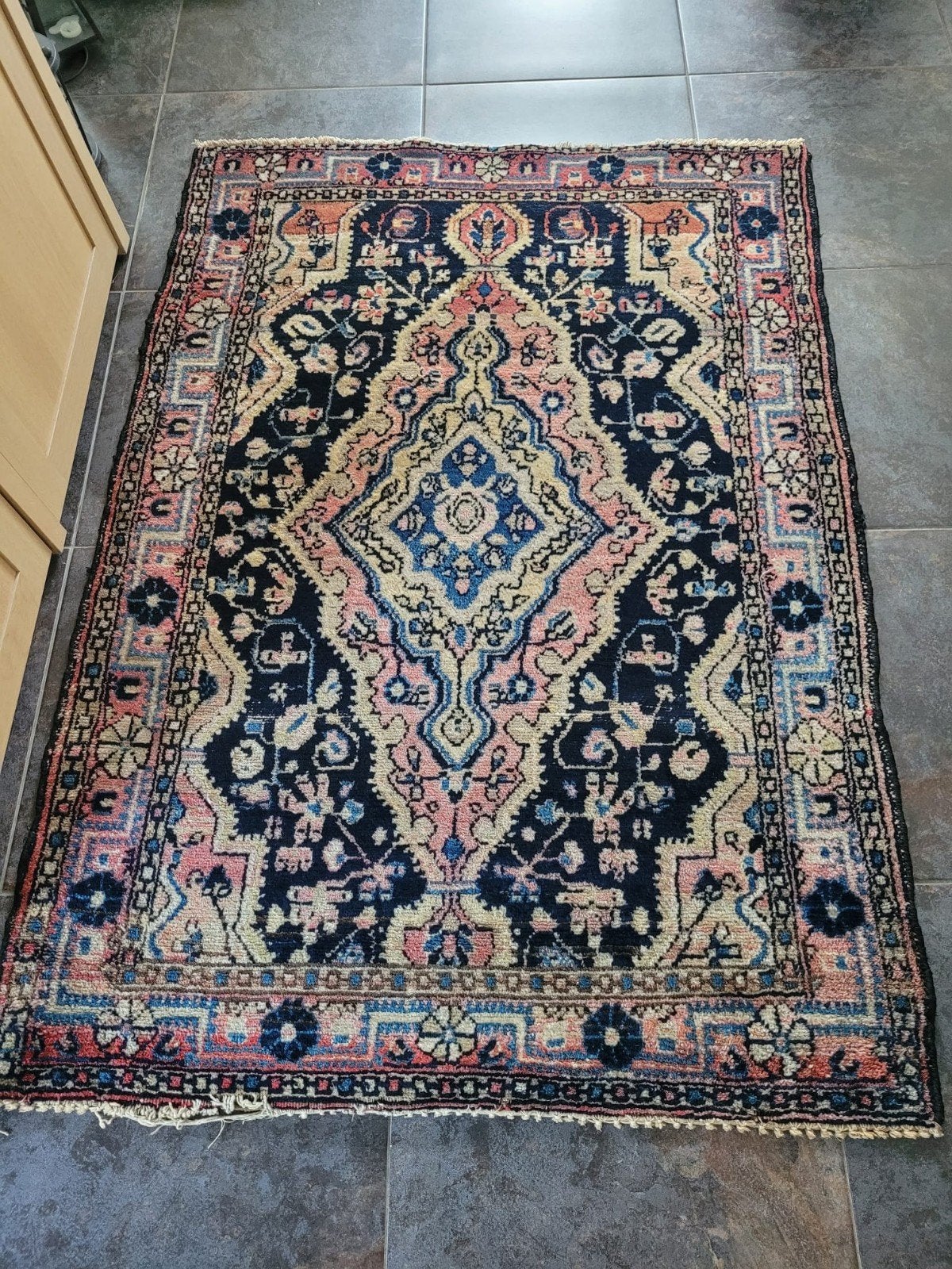 Persisch vloerkleed, 71x93cm, Ophalen, Blauw, 50 tot 100 cm, Nieuw