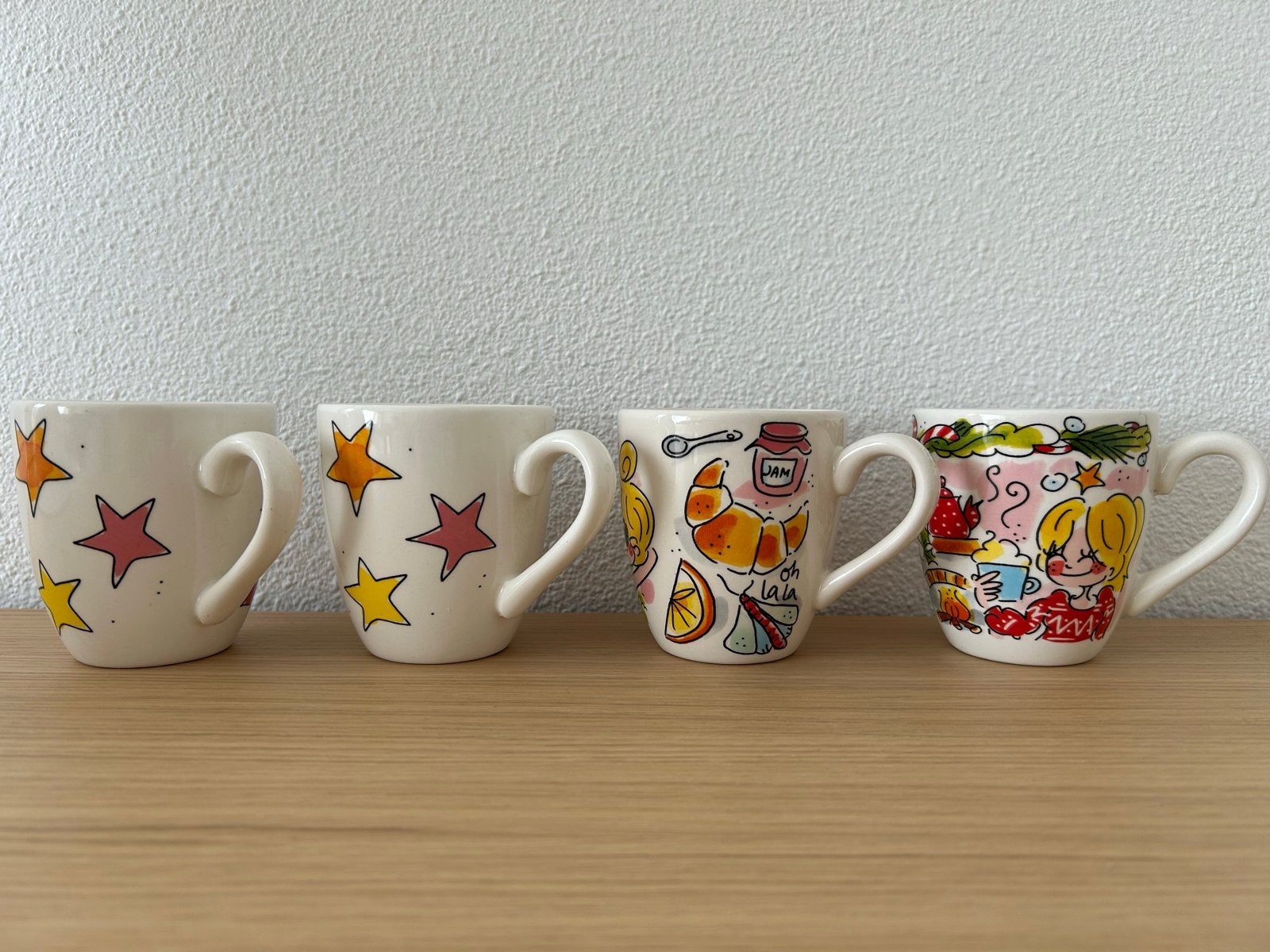 4 Blond Amsterdam Koffie Bekers 0,2 liter, Ophalen of Verzenden, Zo goed als nieuw, Keramiek, Kop(pen) en/of Schotel(s)