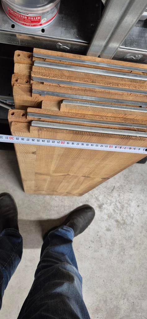 7x Ikea Legbord 83x30 cm met systeempennen, Ophalen of Verzenden, Gebruikt