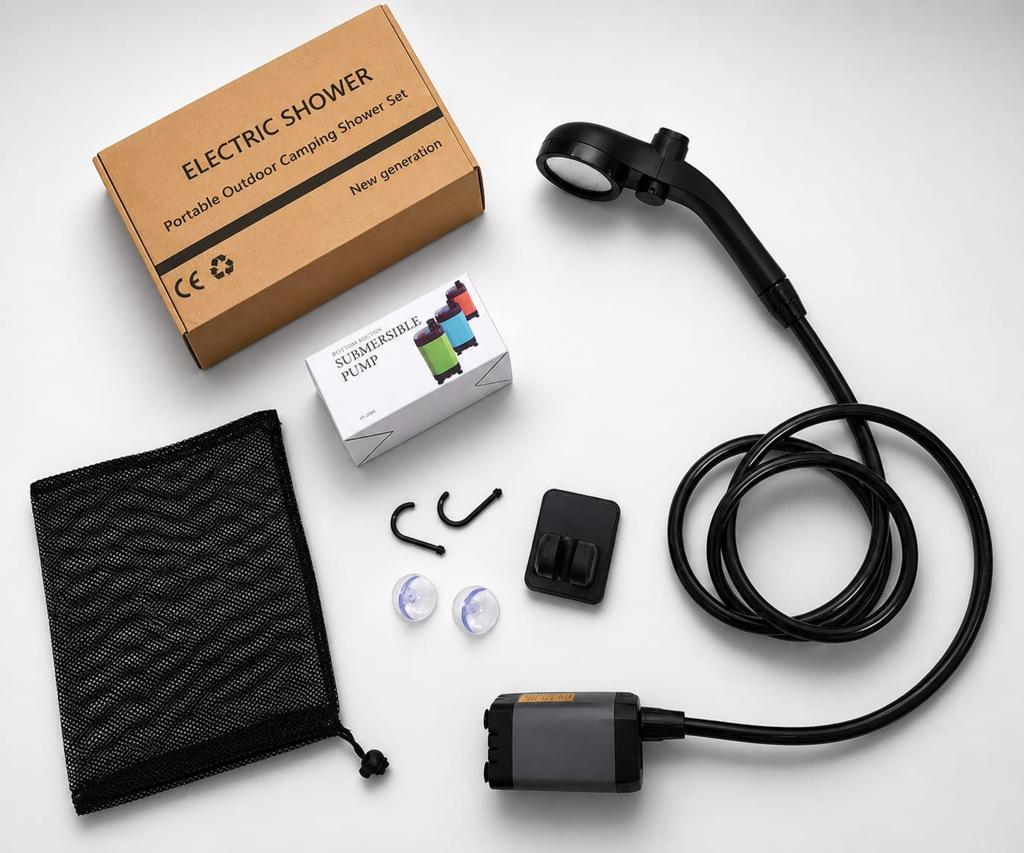 Draagbare Elektrische Camping Douche Set, Caravans en Kamperen, Kampeeraccessoires, Ophalen of Verzenden, Nieuw