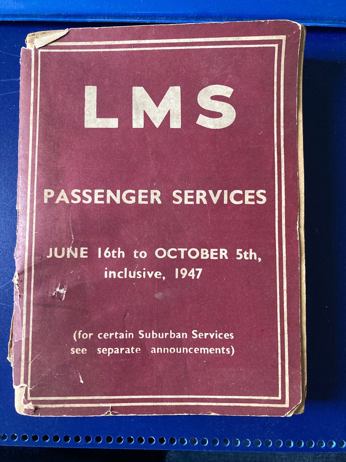 Timetable LMS London Midland Scottish Railway 1947, Verzamelen, Verzenden, Gebruikt, Trein, Boek of Tijdschrift
