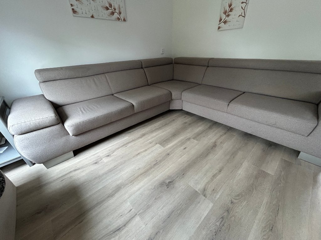 Hoekbank Kenia stof board kleur 84 Clay, Ophalen, Stof, 250 tot 300 cm, Gebruikt