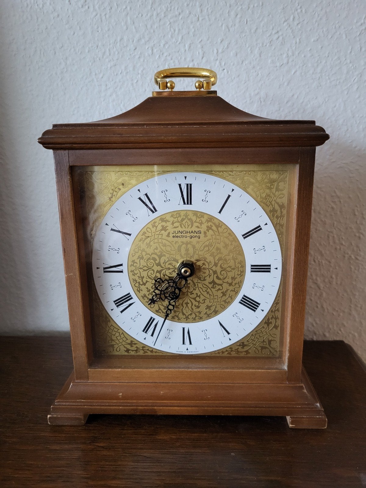 Junghans Electro-Gong Tafelklok - Vintage Hout, Antiek en Kunst, Ophalen of Verzenden