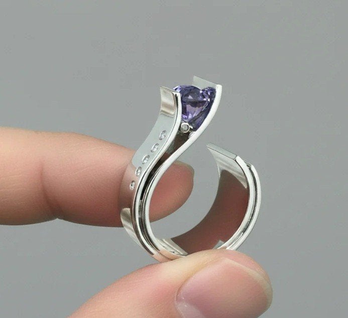 Aparte amethist ring maat 17mm, Overige materialen, Paars, Nieuw, Ophalen of Verzenden