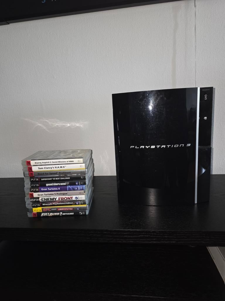 PS3 Phat met spellen en controller, speelt ook PS1 games, Spelcomputers en Games, Spelcomputers | Sony PlayStation 3, Ophalen of Verzenden