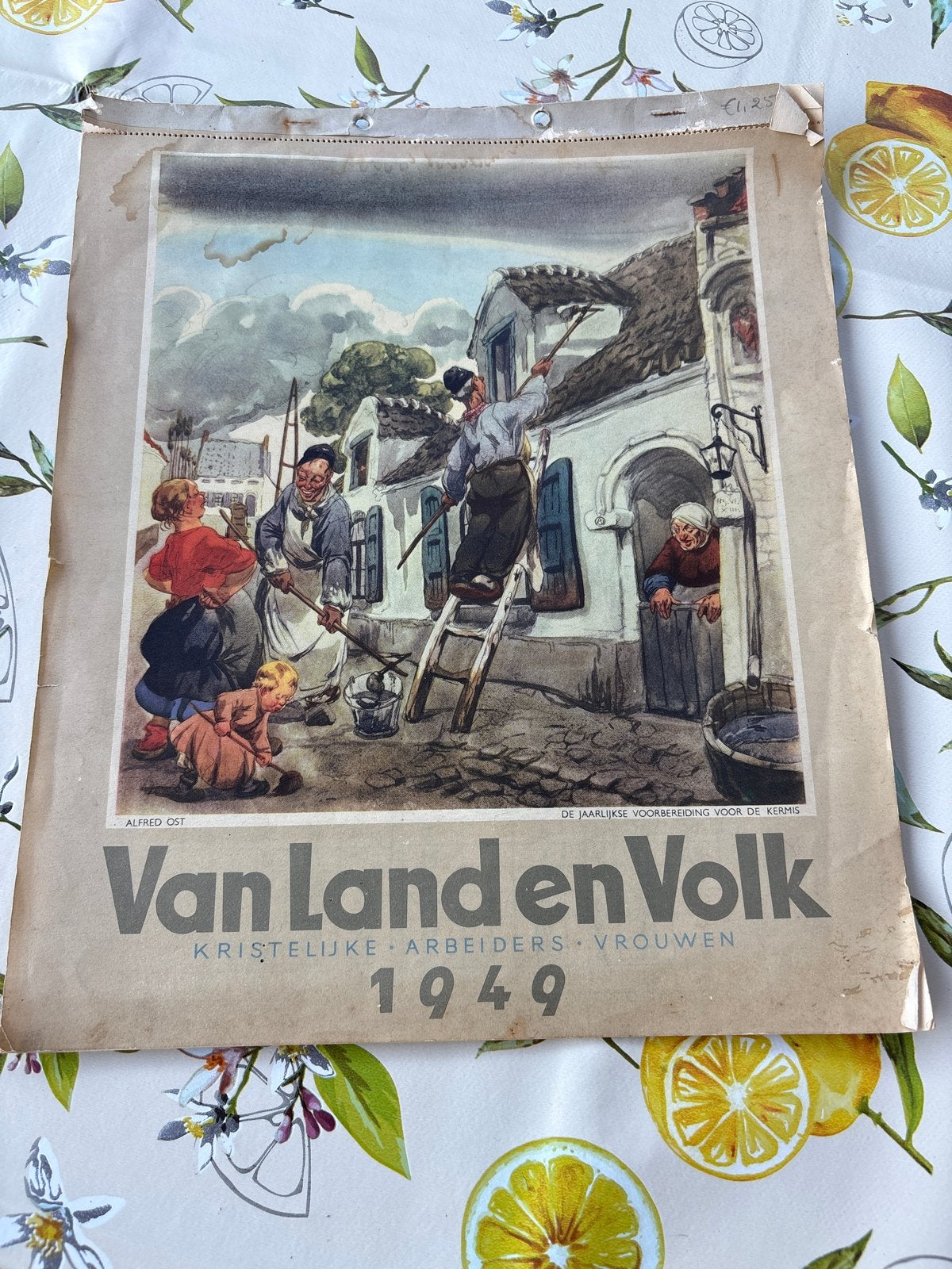 Kalender Van Land en Volk 1949, Diversen, Kalenders, Ophalen of Verzenden, Maandkalender