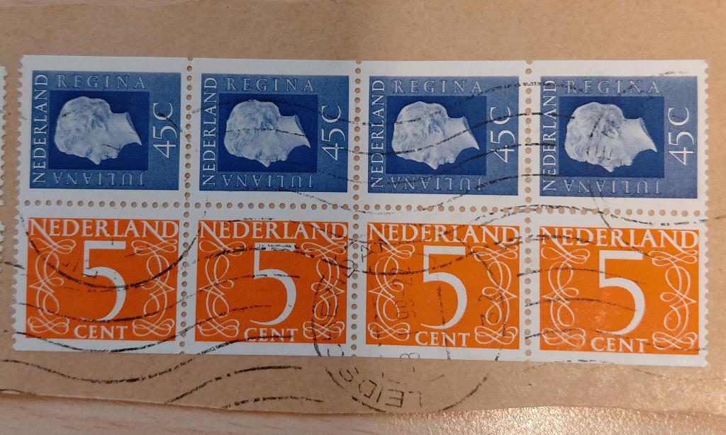 Juliana zegel combinatie uit postzegelboekje, Postzegels en Munten, Postzegels | Nederland, Verzenden, Gestempeld
