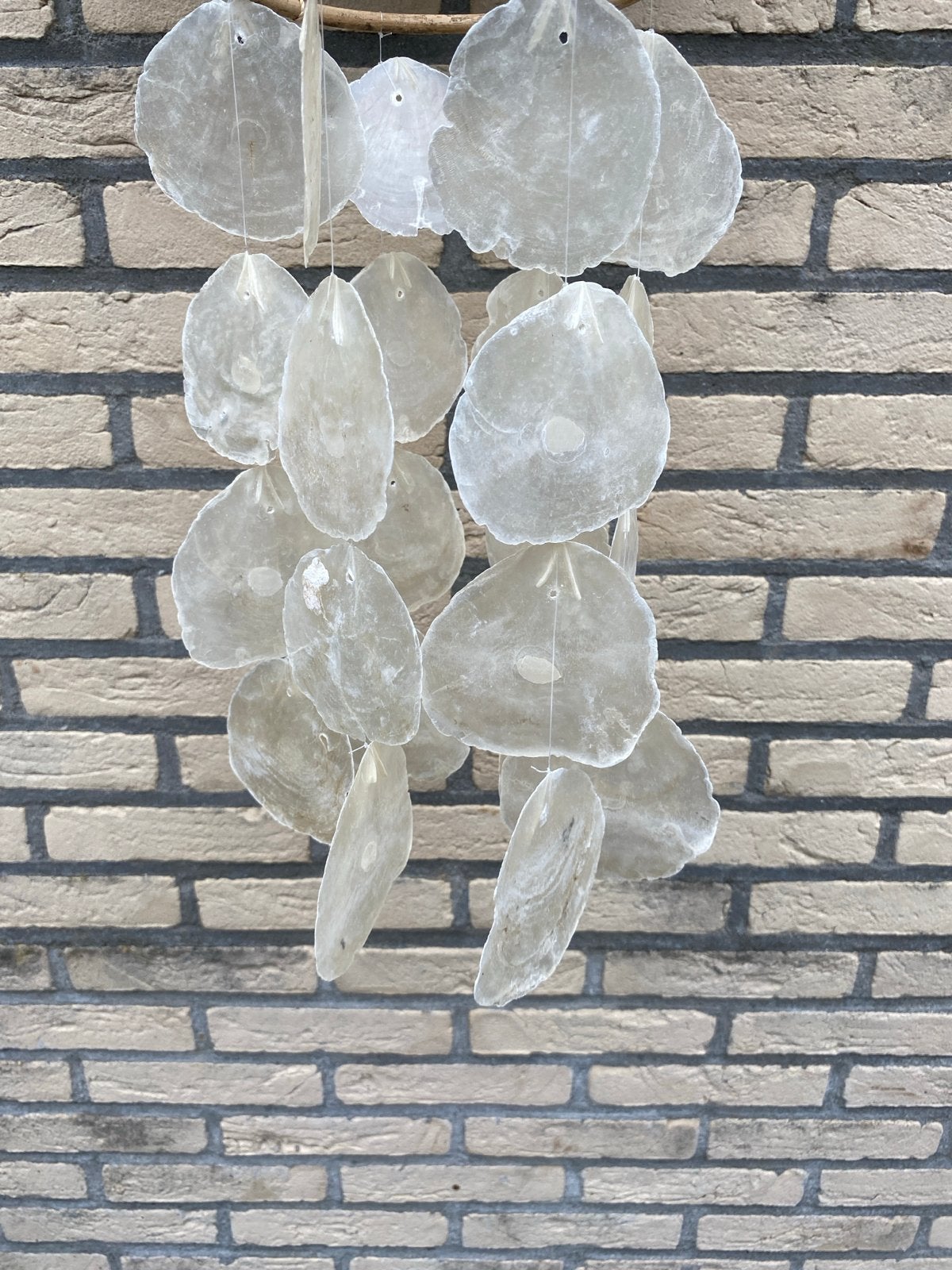 Capiz Schelpen Windgong - Natuurlijke Decoratie, Boho, Ophalen of Verzenden, Zo goed als nieuw, Natuurlijk materiaal