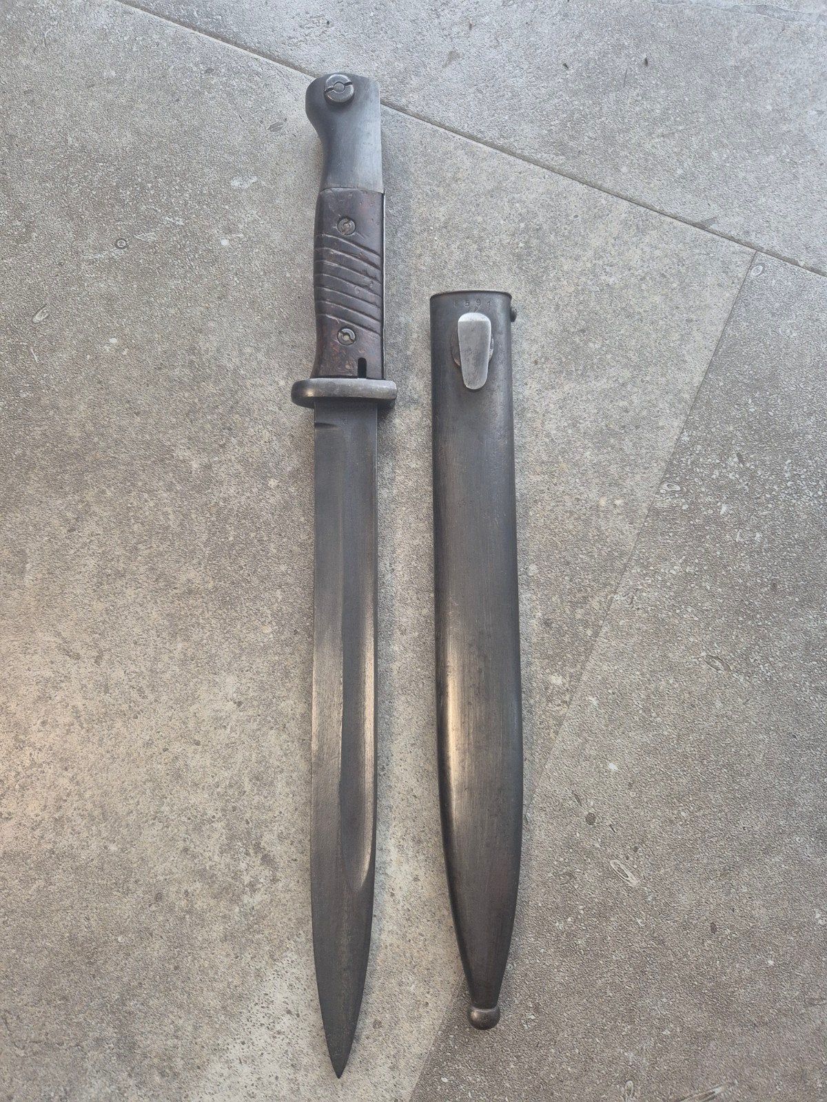 Prachtige org k98 bajonet 1943, Ophalen of Verzenden, Landmacht, Duitsland, Mes of Dolk