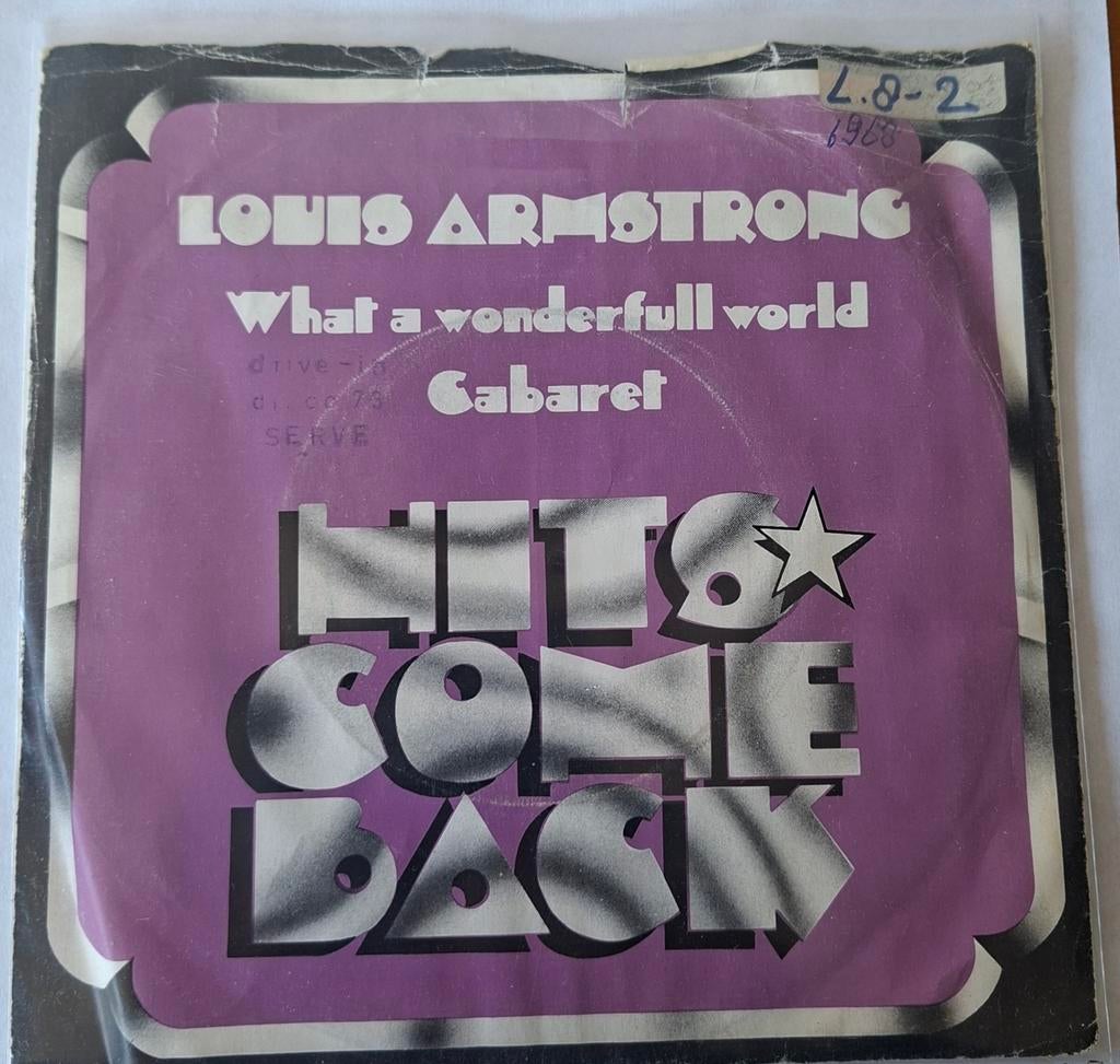 Louis Armstrong     What a wonderfull world  /  Cabaret, Cd's en Dvd's, Vinyl Singles, Ophalen of Verzenden, Gebruikt, 7 inch