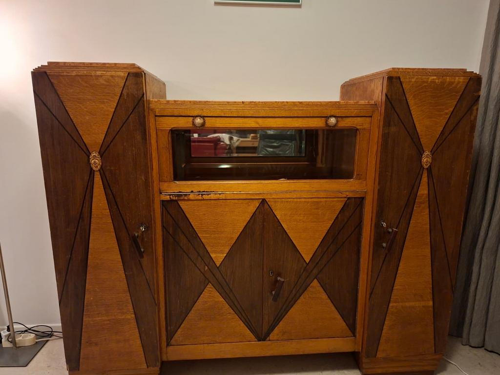 Antieke Art Deco kast met marmeren blad, Ophalen