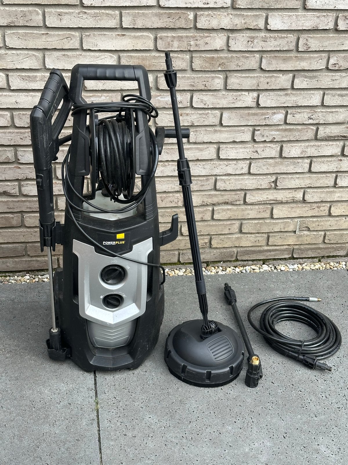 Powerplus Hogedrukreiniger met Terrasreiniger en Accessoires, Ophalen, Zo goed als nieuw, Elektrisch