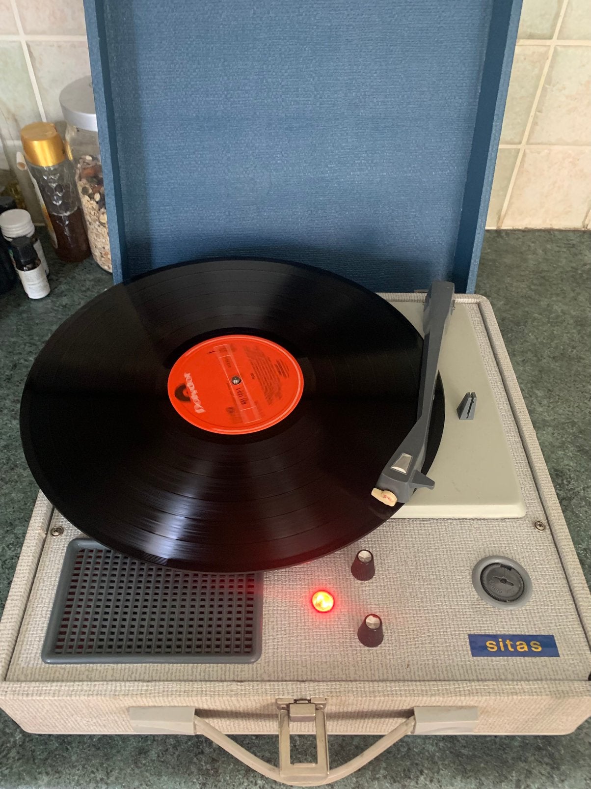 Vintage Sitas Platenspeler Koffer - Draagbaar, Ophalen of Verzenden, Gebruikt, Platenspeler, Overige merken
