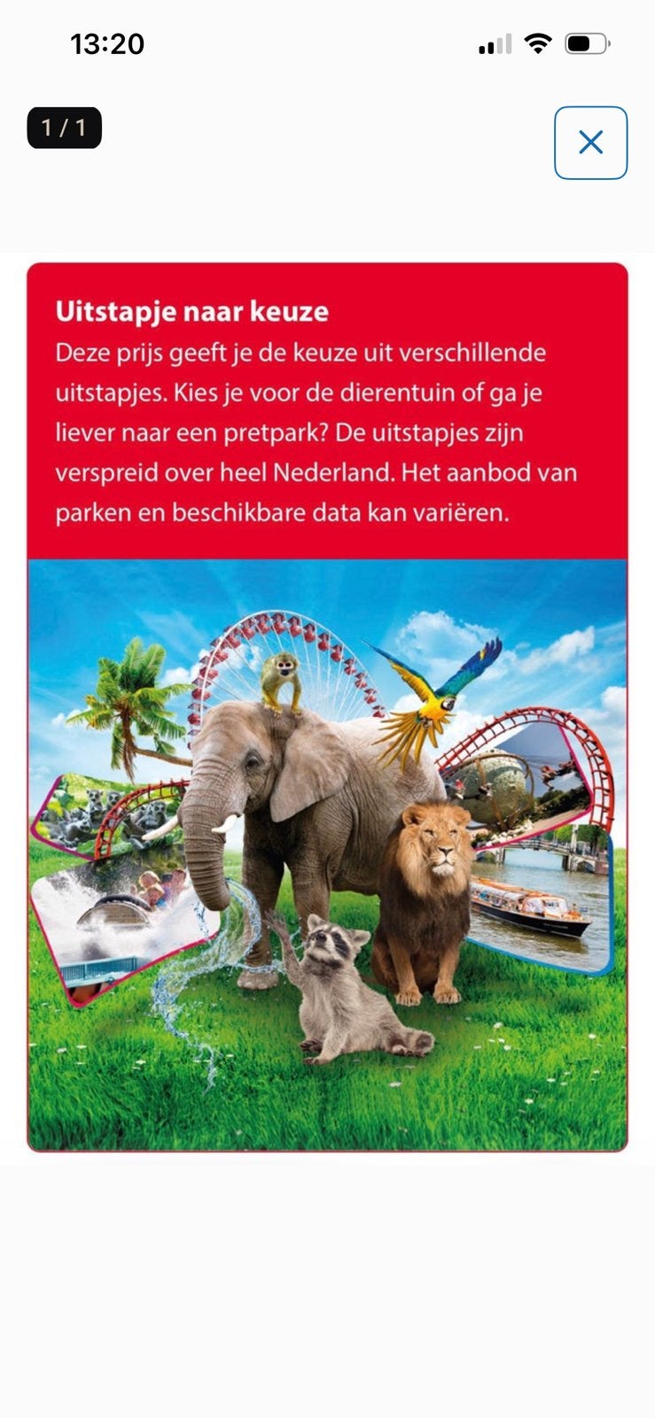 4 Uitstapjes naar keuze, Tickets en Kaartjes, Drie personen of meer, Ticket of Toegangskaart