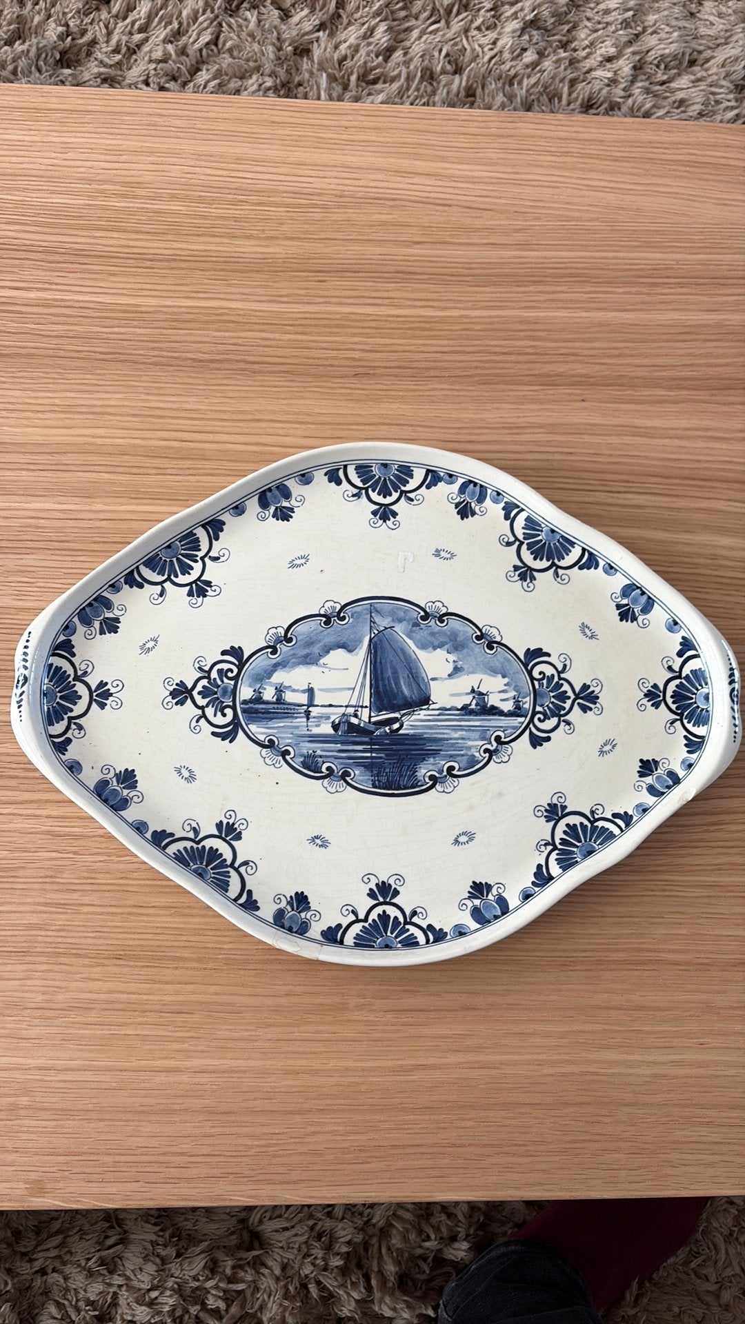 Delfts blauw schaal tableau erven lucas bols amsterdam, Antiek en Kunst, Ophalen of Verzenden