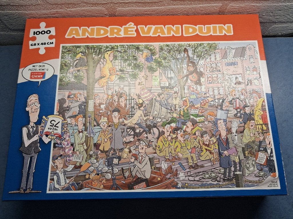 KWF - Andre van Duin 75jr - Legpuzzel 1000 stukjes, Ophalen, 500 t/m 1500 stukjes, Zo goed als nieuw, Legpuzzel