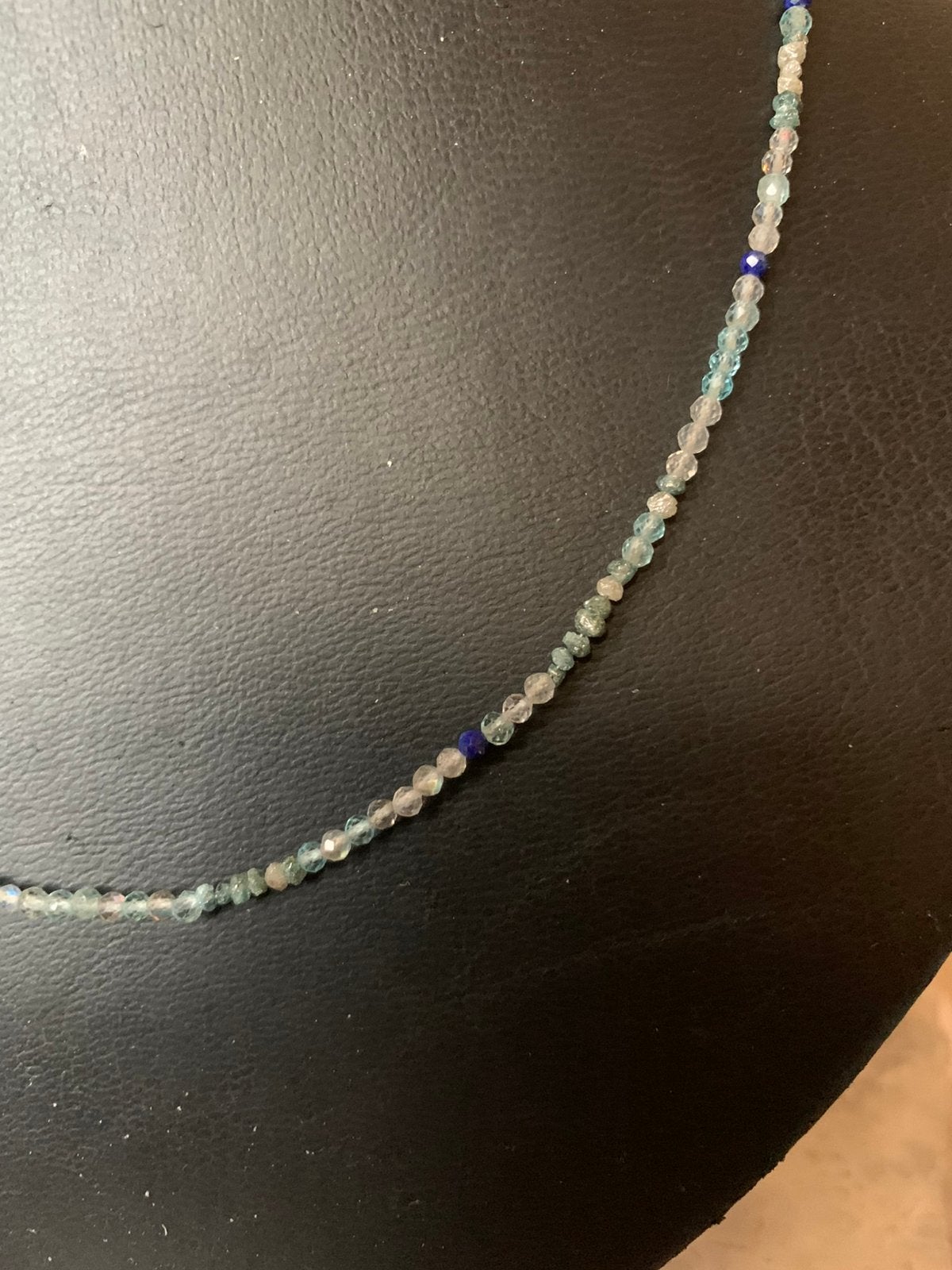 Diamant ruw Labradoriet wit aquamarijn parel hoge trilling, Blauw, Magnolia11, Nieuw, Verstelbaar