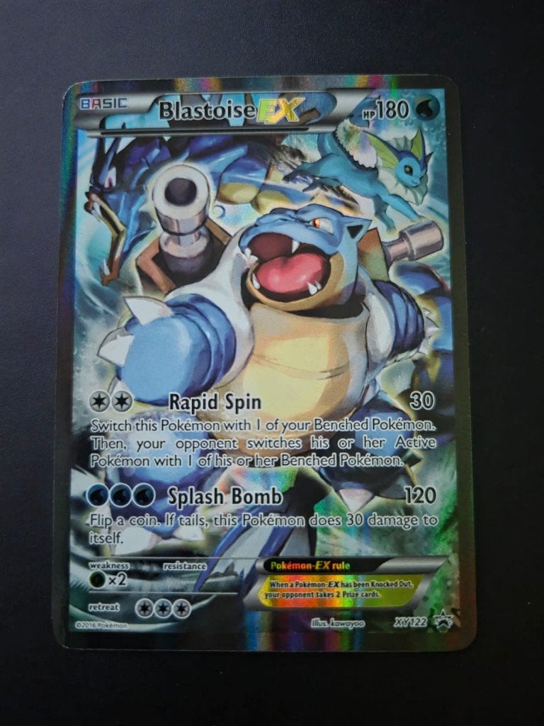 Pokemon black star promo holo blastoise ex xy122, mythical, Ophalen of Verzenden, Zo goed als nieuw, Losse kaart, Foil