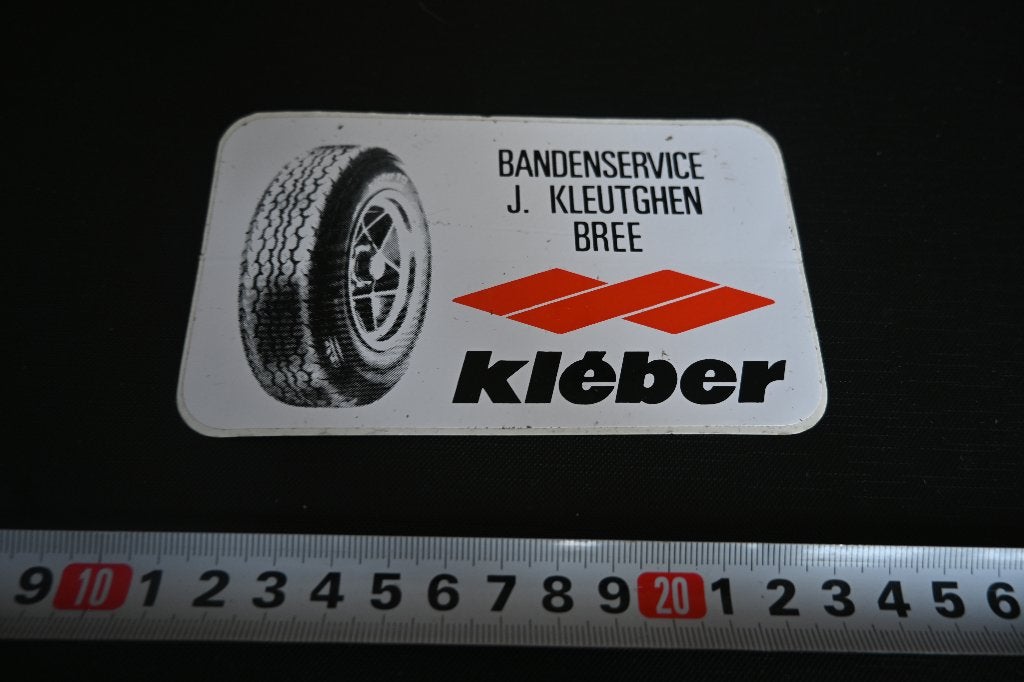sticker België Bree Bandensevice J. KLEUTGHEN KLÉBER banden, Ophalen, Zo goed als nieuw