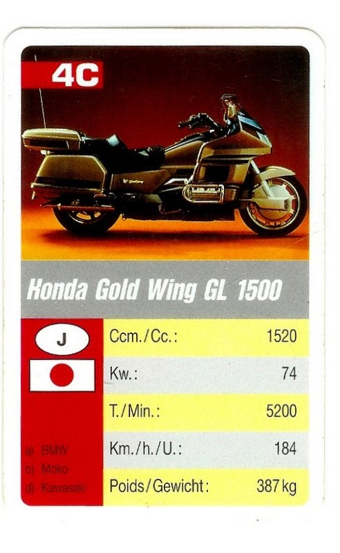Kw1301 motorkaartje honda gold wing gl 1500 (4c) -, Ophalen of Verzenden, Zo goed als nieuw, Auto's