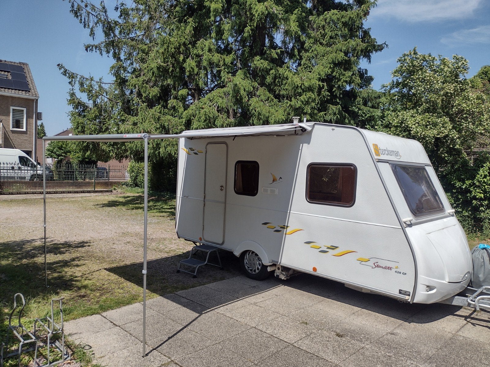 Sterckeman Starlett 420 CP - goed onderhouden caravan, Caravans en Kamperen, Caravans, Sterckeman, Luifel, Treinzit, Dwarsbed