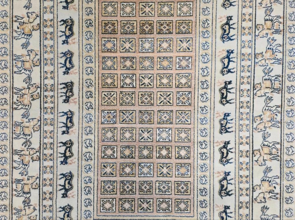 Vintage Perzisch wol Pazyryk Samarkand vloerkleed 140x200cm, Onbekend@voorbeeld.com, 100 tot 150 cm, Onbekend, Zo goed als nieuw