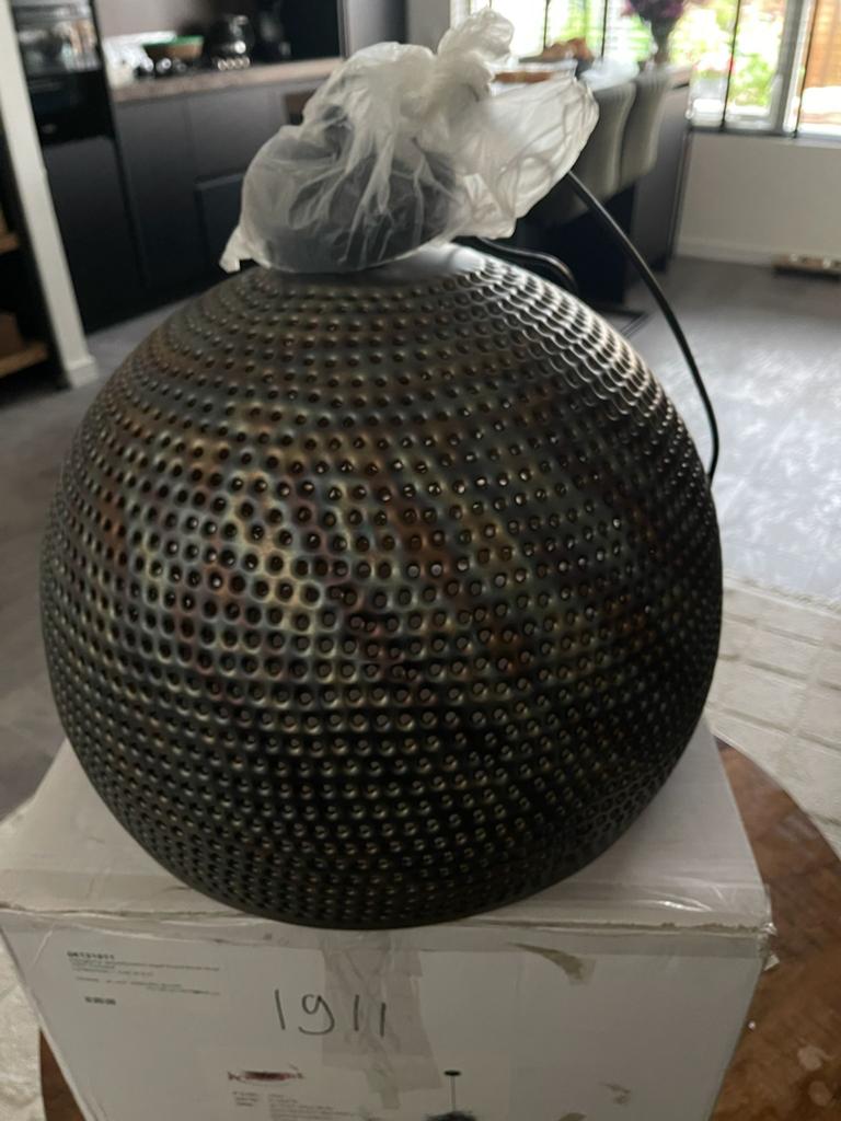 Nieuwe bruin bronzen hanglamp - Ongebruikt, Ophalen, Nieuw, Metaal, Minder dan 50 cm