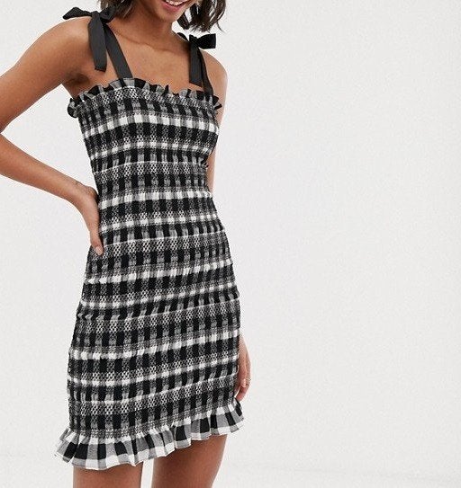 Gingham mini dress (asos), Kleding | Dames, Jurken, Zwart, Nieuw, Ophalen of Verzenden, Maat 34 (XS) of kleiner