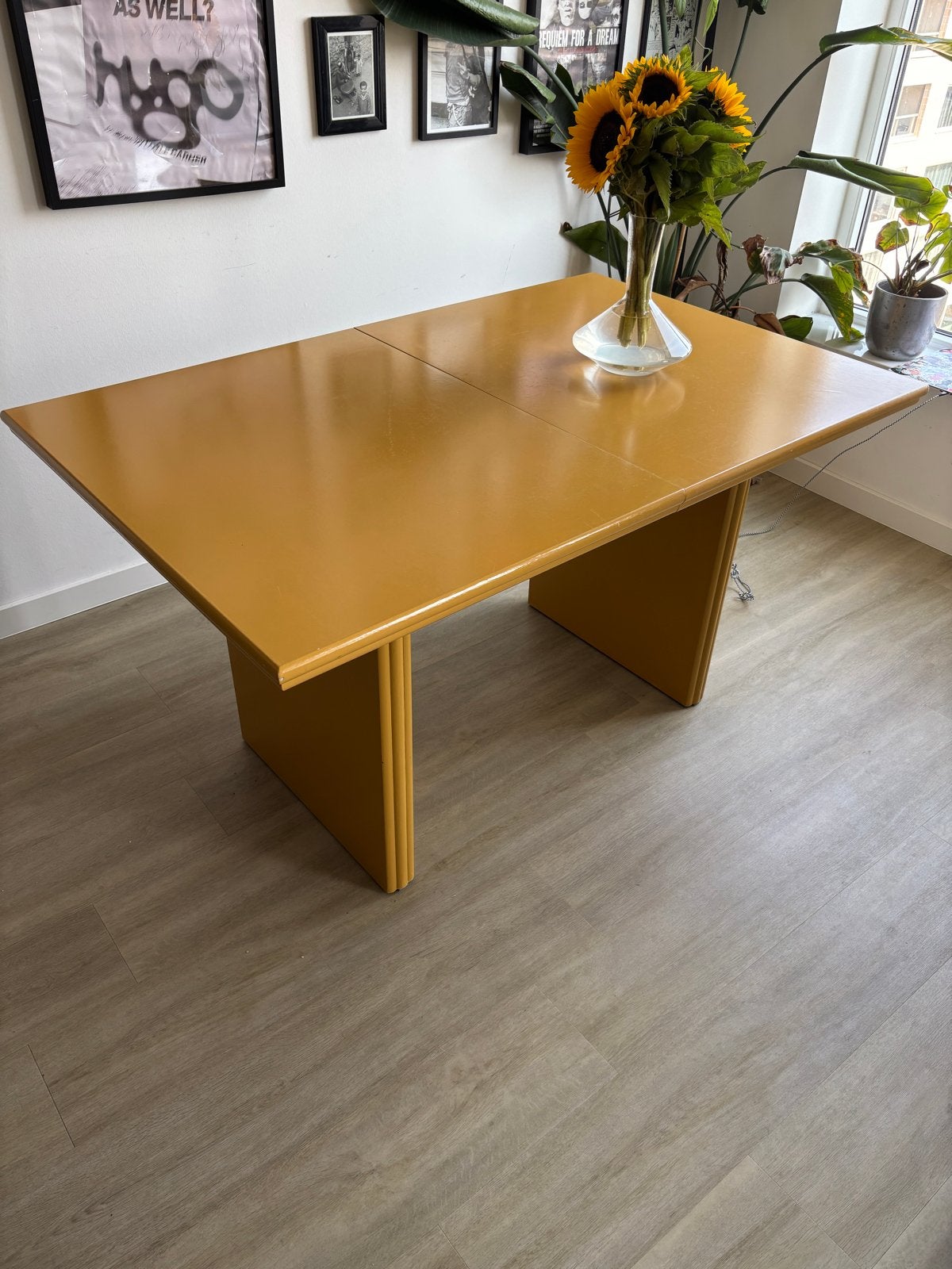 Uitschuifbare gele eettafel - 140/175x88x75 cm, Ophalen, Gebruikt, 50 tot 100 cm, 150 tot 200 cm