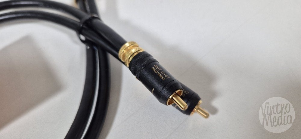 Melody Interlink RCA Kabel met WBT-0147 Pluggen | 0,5 Meter, Ophalen of Verzenden, Refurbished, Minder dan 2 meter, Interlink-kabel