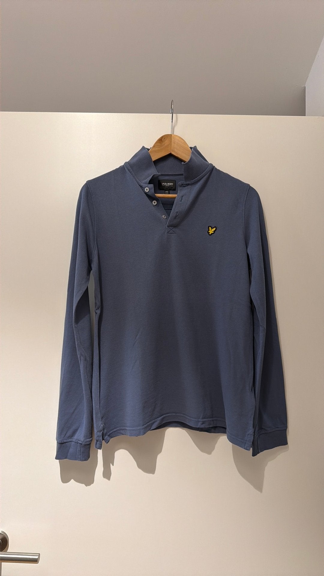 Lyle & Scott Junior Longsleeve Polo Staalblauw 14/15 jaar, Ophalen of Verzenden, Zo goed als nieuw