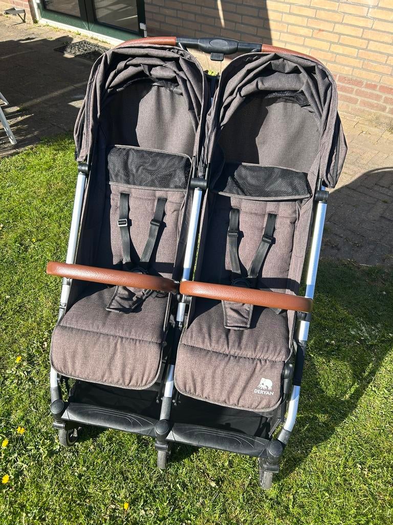 Deryan Rolo Luxe Dubbele Kinderwagen Tweeling Buggy, Gebruikt, Duowagen, Ophalen, Kinderwagen