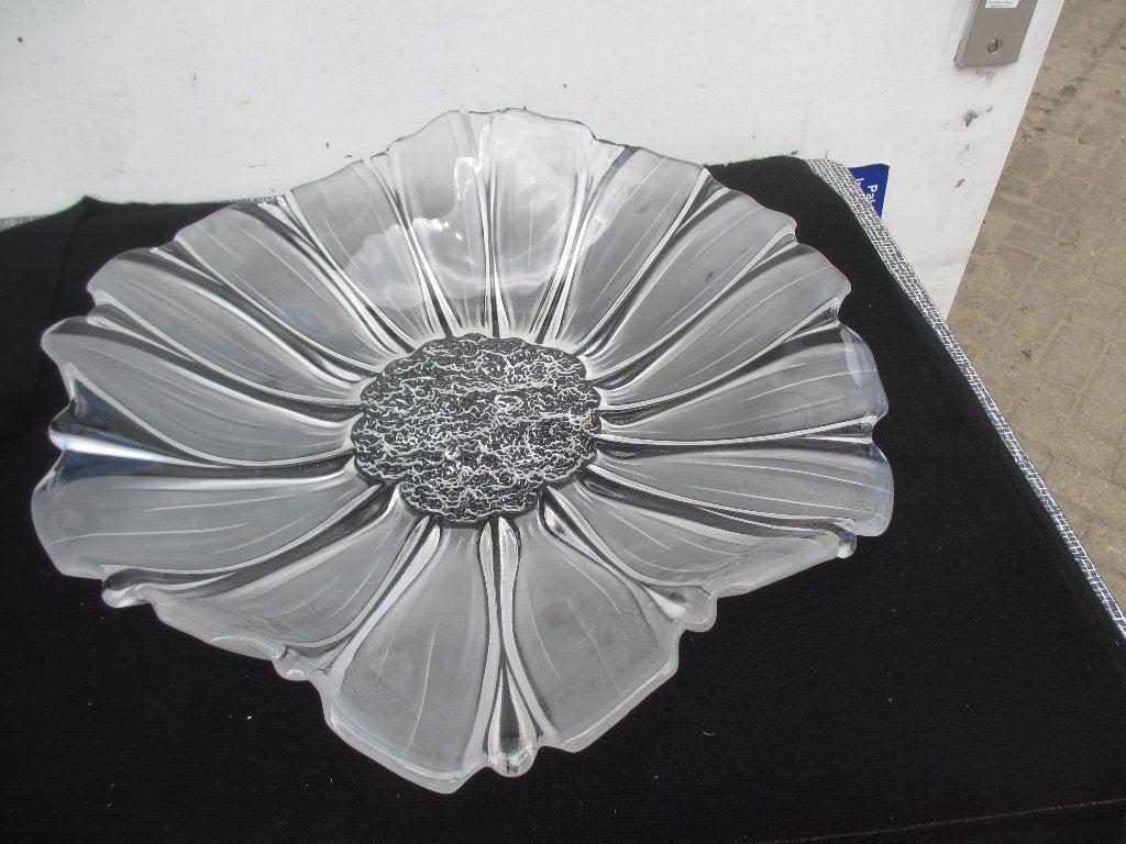 Vintage ZEER GROTE glazen schaal Mats Jonasson Anemoon, Ophalen of Verzenden