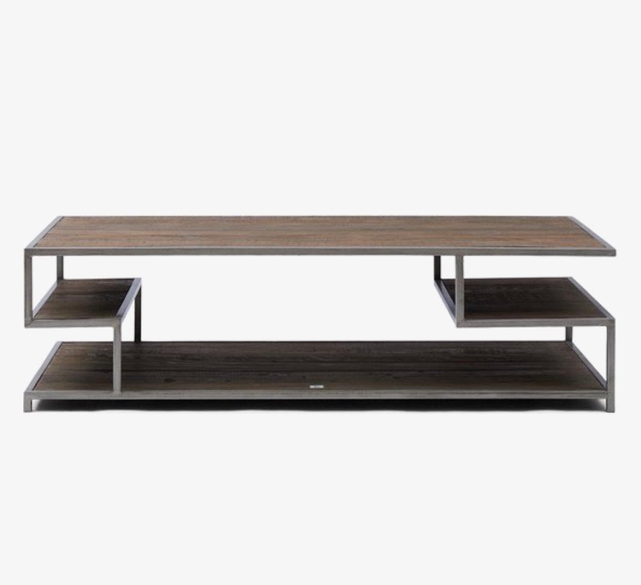 Industriële riviera maison  salontafel van hout en metaal, Gebruikt, 150 tot 200 cm, Overige houtsoorten, 50 tot 100 cm
