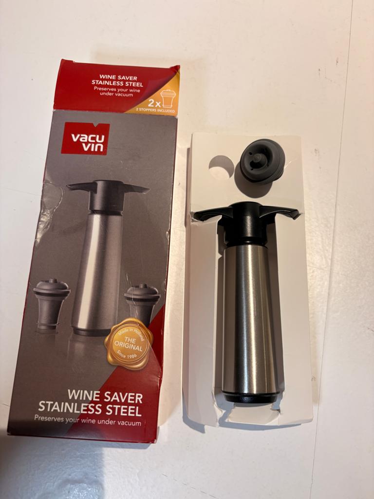 Vacuvin Wine Saver RVS - Nieuw met 1 dop, Overige typen, Ophalen of Verzenden, Metaal, Overige merken