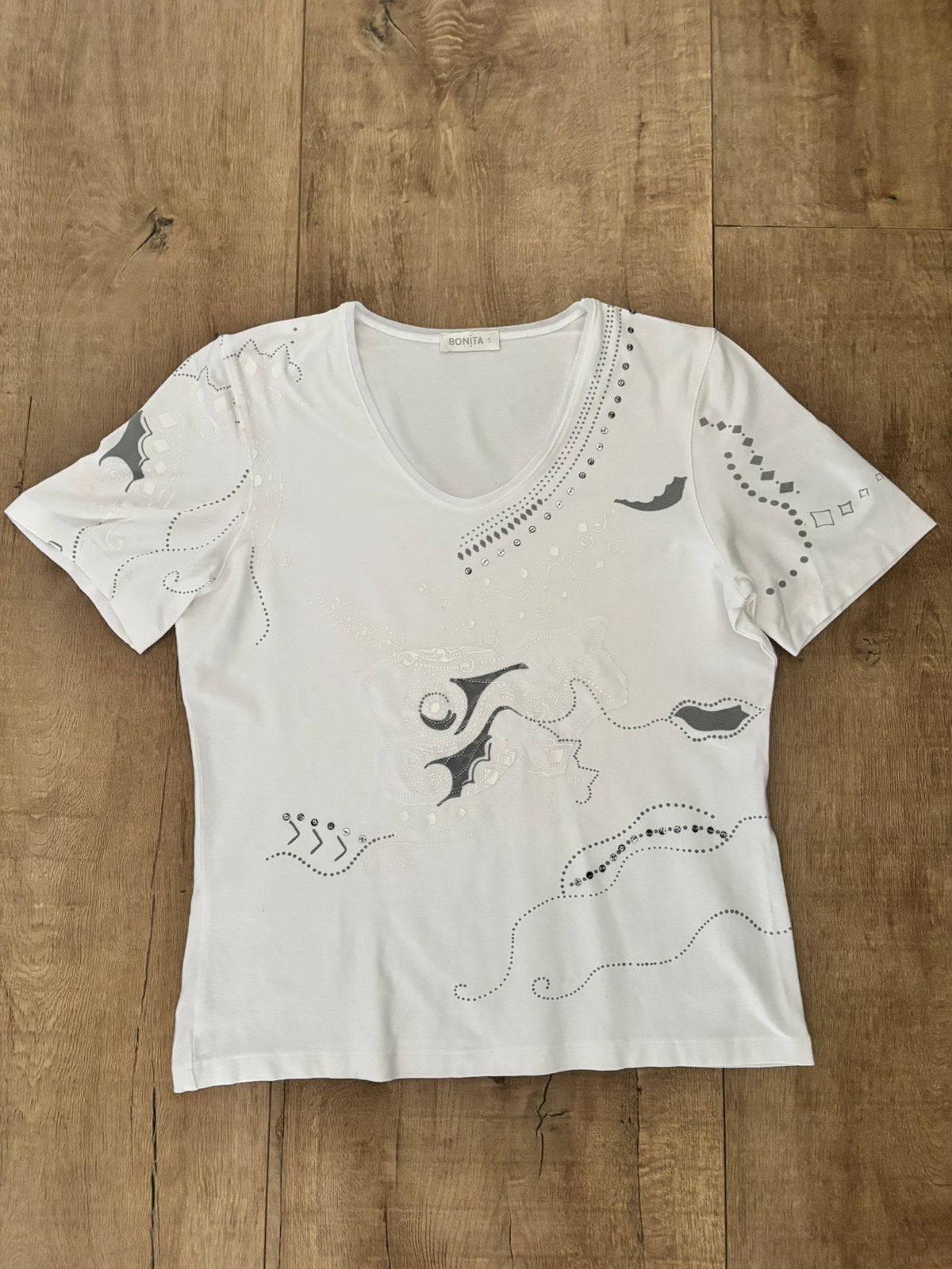 Shirt S, Ophalen of Verzenden, Zo goed als nieuw, Wit, Korte mouw