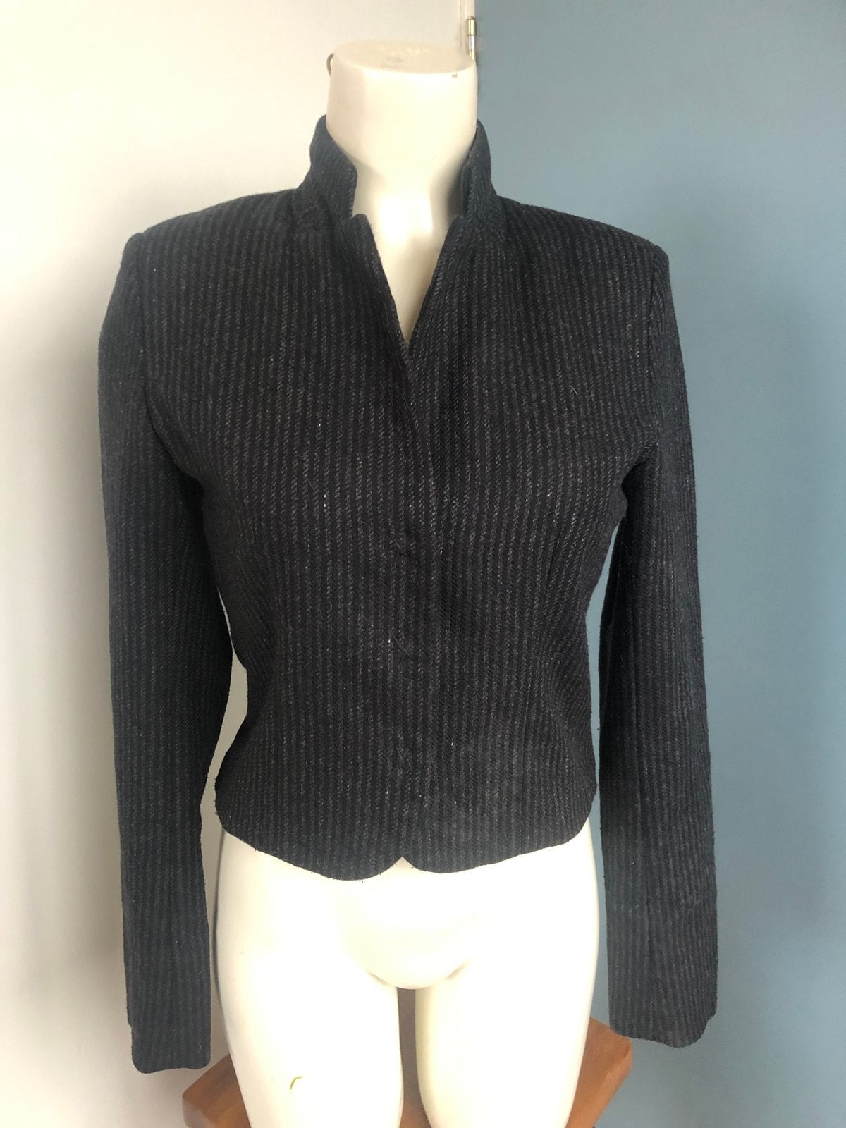 Cora kemperman kort grijs antraciet gestreept blazer m, Maat 38/40 (M), Ophalen of Verzenden, Grijs, Cora Kemperman