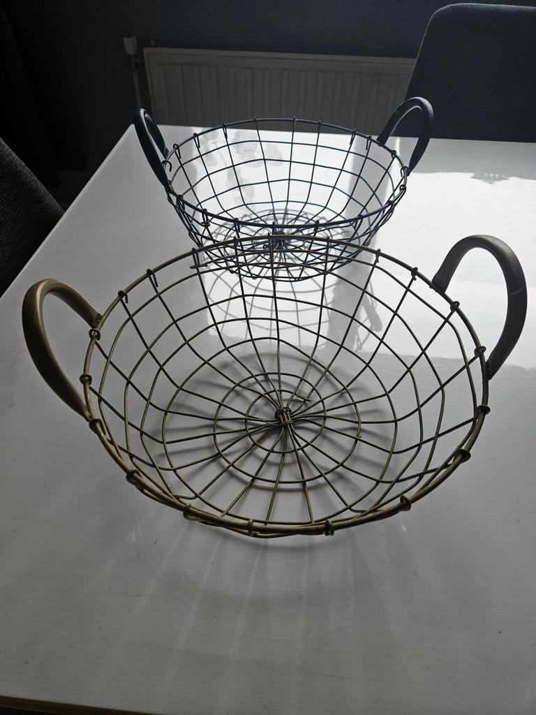 Fruitmanden zwart en goud set., Ophalen of Verzenden, Rond, Overige materialen