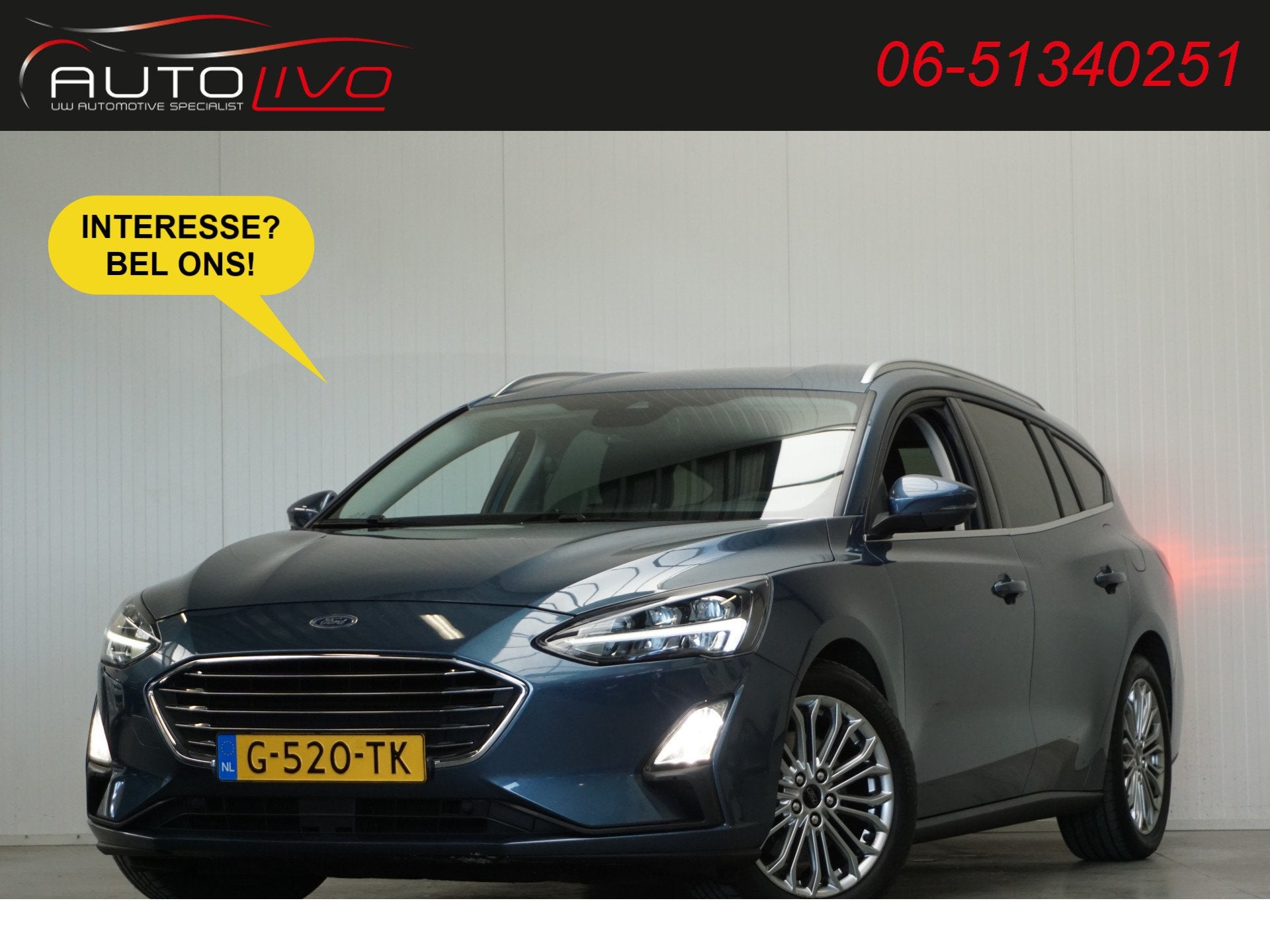 Ford FOCUS Wagon 1.5 EcoBlue Titanium Business AUTOMAAT! LED, Auto's, Ford, Dealer onderhouden, Stof, Gebruikt, 4 cilinders