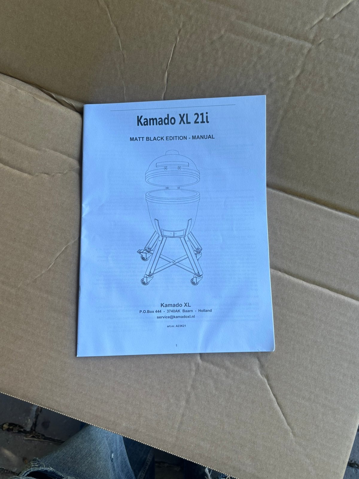 Kamado XL 21i – Matt Black Edition, Ophalen, Nieuw