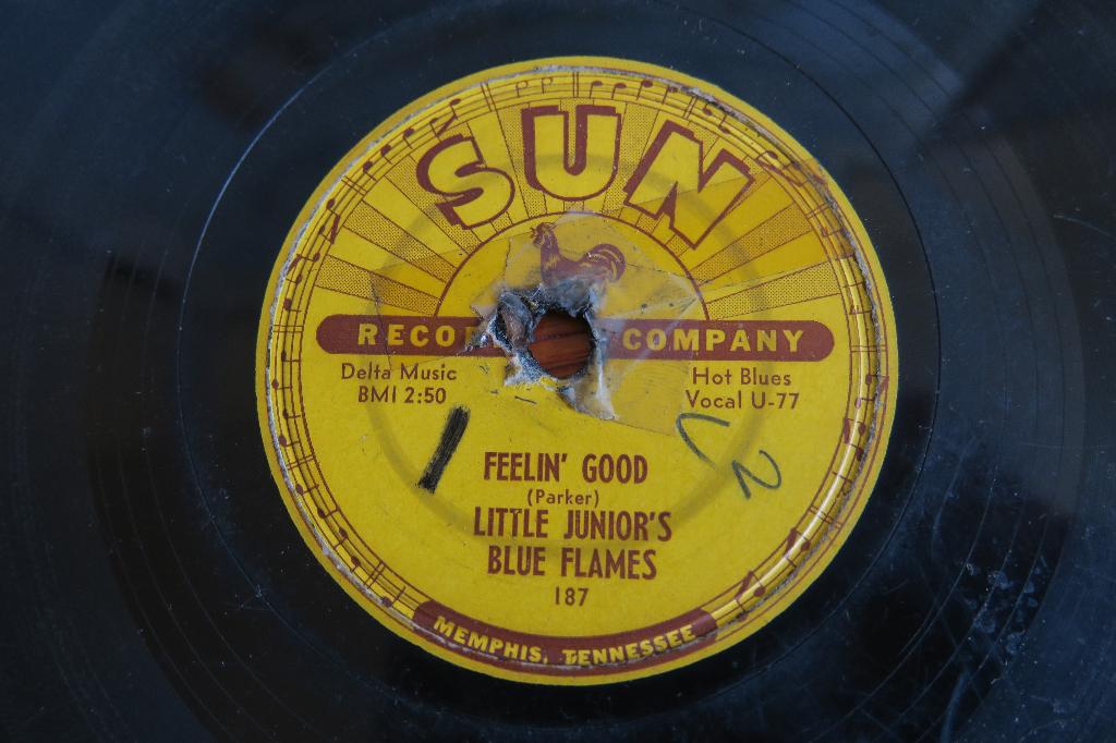 Little Junior's Blue Flames Feelin' good 78 toeren 78 rpm, Ophalen of Verzenden, Gebruikt, 10 inch, Blues